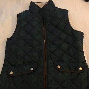 British khaki puffer vest
